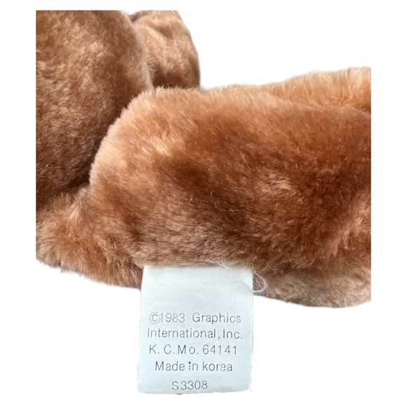 GRAPHICS INTERNATIONAL BROWN PUPPY DOG STUFFED ANIMAL PLUSH TOY 1983 17” Inches - Picture 5 of 8